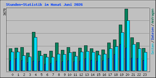 Stunden-Statistik im Monat Juni 2026