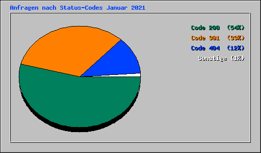 Anfragen nach Status-Codes Januar 2021